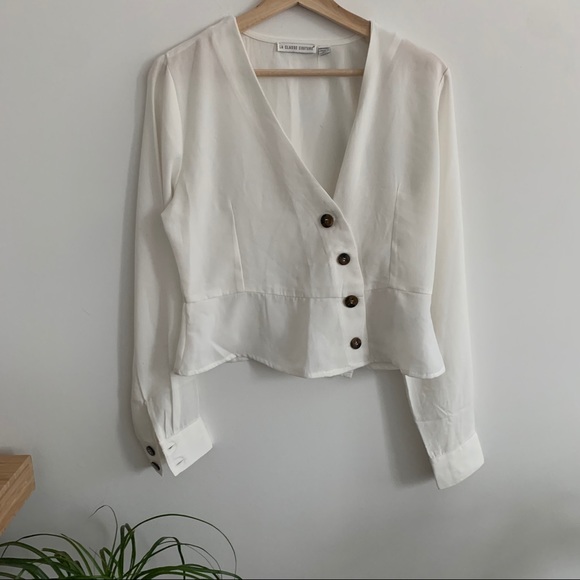 NWOT - Button Up Blouse - White - Picture 1 of 3
